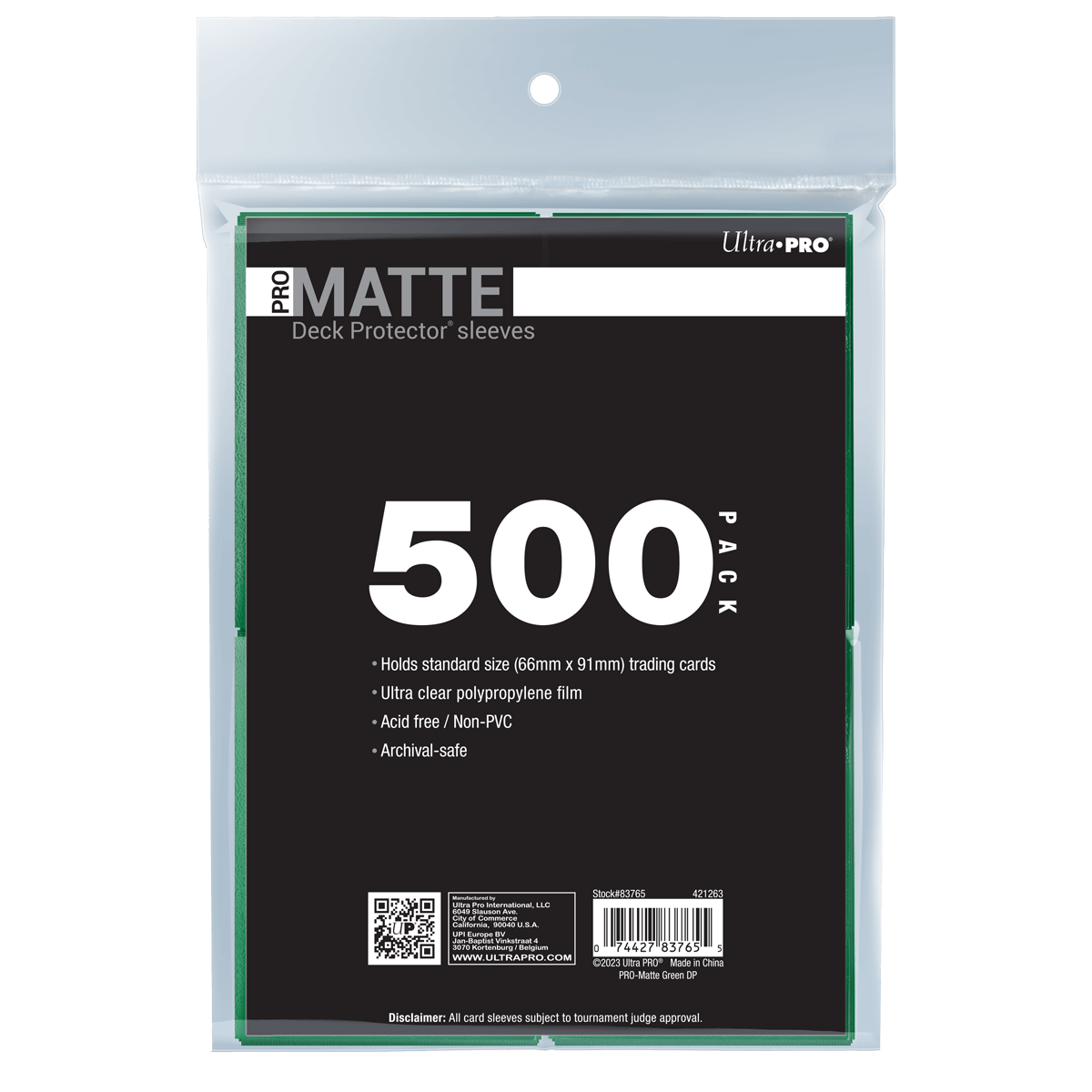 PRO-Matte Standard Deck Protector Sleeves Bundle (500ct) Green PRO-Matte Standard Deck Protector Sleeves Bundle (500ct) Green