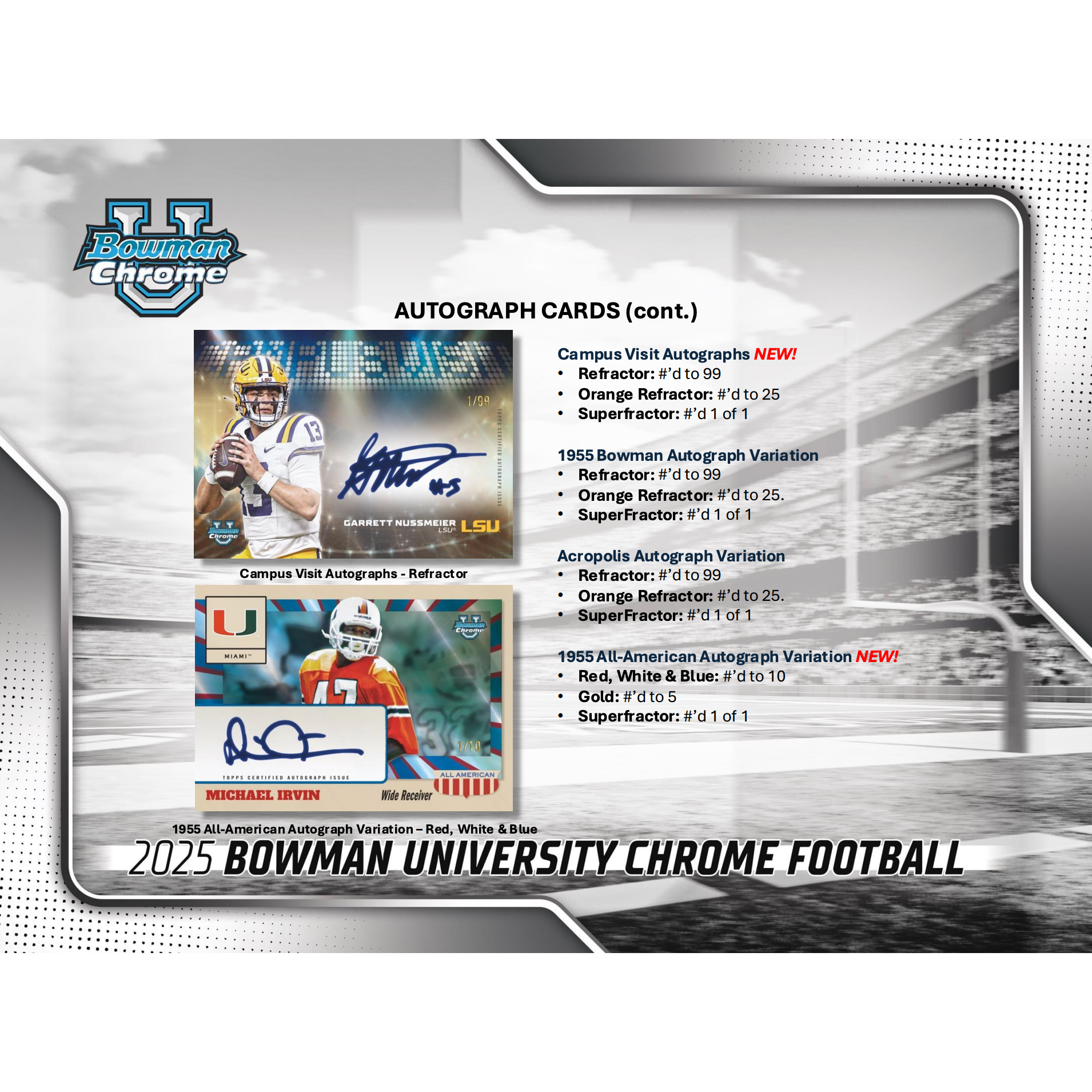 2025 Bowman University Chrome Football Mega Box