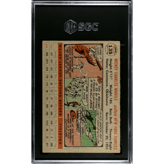 Mickey Mantle 1956 Topps Gray Back SGC 6