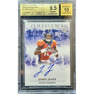 Jerry Jeudy 2020 Panini Donruss Rookie Autographs #6 Beckett 9.5