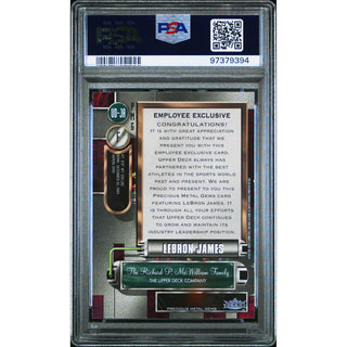 LeBron James 2023 Upper Deck Employee Exclusive Precious Metal Gems #UDJA PSA 7