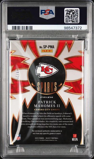 Patrick Mahomes II 2023 Panini Select Sparks Memorabilia #SPPMA PSA 7