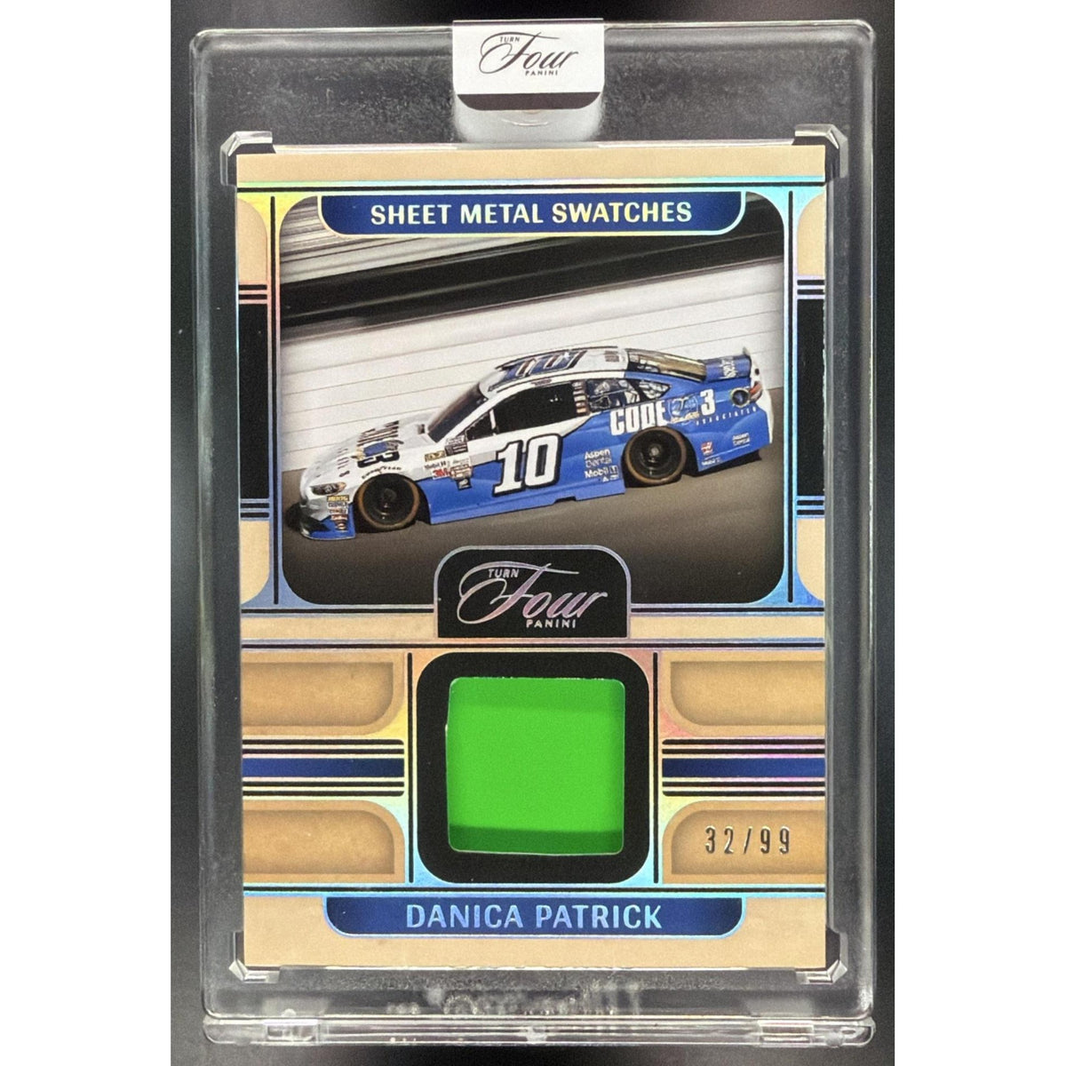 2026 Panini Four Racing Danica Patrick #SM-DPT Sheet Metal Swatches 32/99 Non-Graded