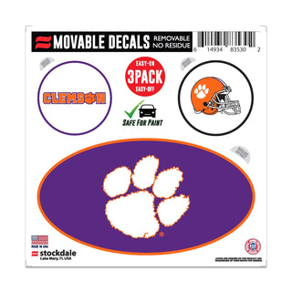 Clemson Tigers All Surface Decal – Purple Background White Paw Print Official NCAA Sticker