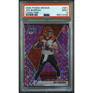 Joe Burrow 2020 Panini Mosaic Camo Pink #201 PSA 9