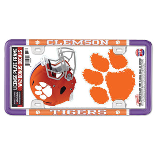 Clemson Tigers License Plate Thin Frame- Plastic with Decal