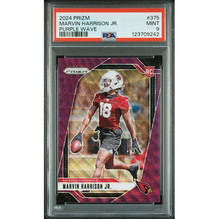 Marvin Harrison Jr. 2024 Prizm Purple Wave #375 PSA 9