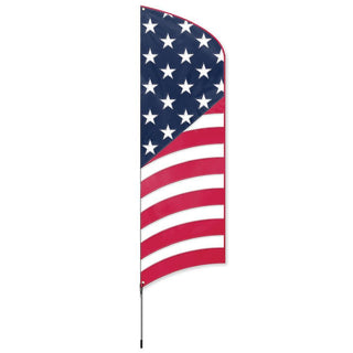 USA Premium Embroidered Nylon Flag Kit 8.5 ft with 11.5 ft Pole