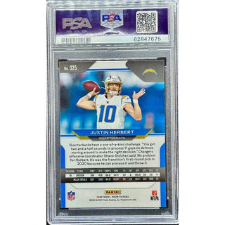 Justin Herbert 2020 Panini Prizm #325 PSA 10