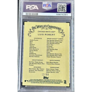 Luis Robert 2020 Allen & Ginter Chrome Green Refractor #256 PSA 10