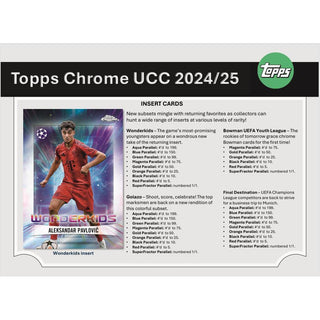 2024-25 Topps Chrome UEFA Club Competitions Soccer Hobby Pack
