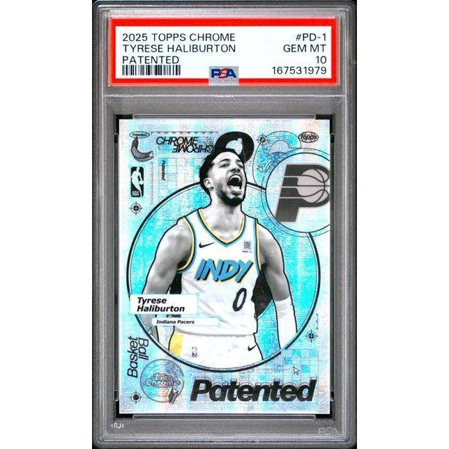 2025 Topps Chrome Patented #PD-1 Tyrese Haliburton PSA 10