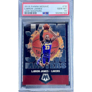 LeBron James 2019 Panini Mosaic Jam Masters #16 PSA 10