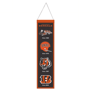 Banner: Cincinnati Bengals - Wool – Premium 8" x 32" Keepsake