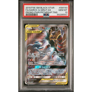 FA/Garchomp & Giratina GX – 2019 Pokémon Sun & Moon Black Star Promo Power Partnership Tins #SM193 PSA 10