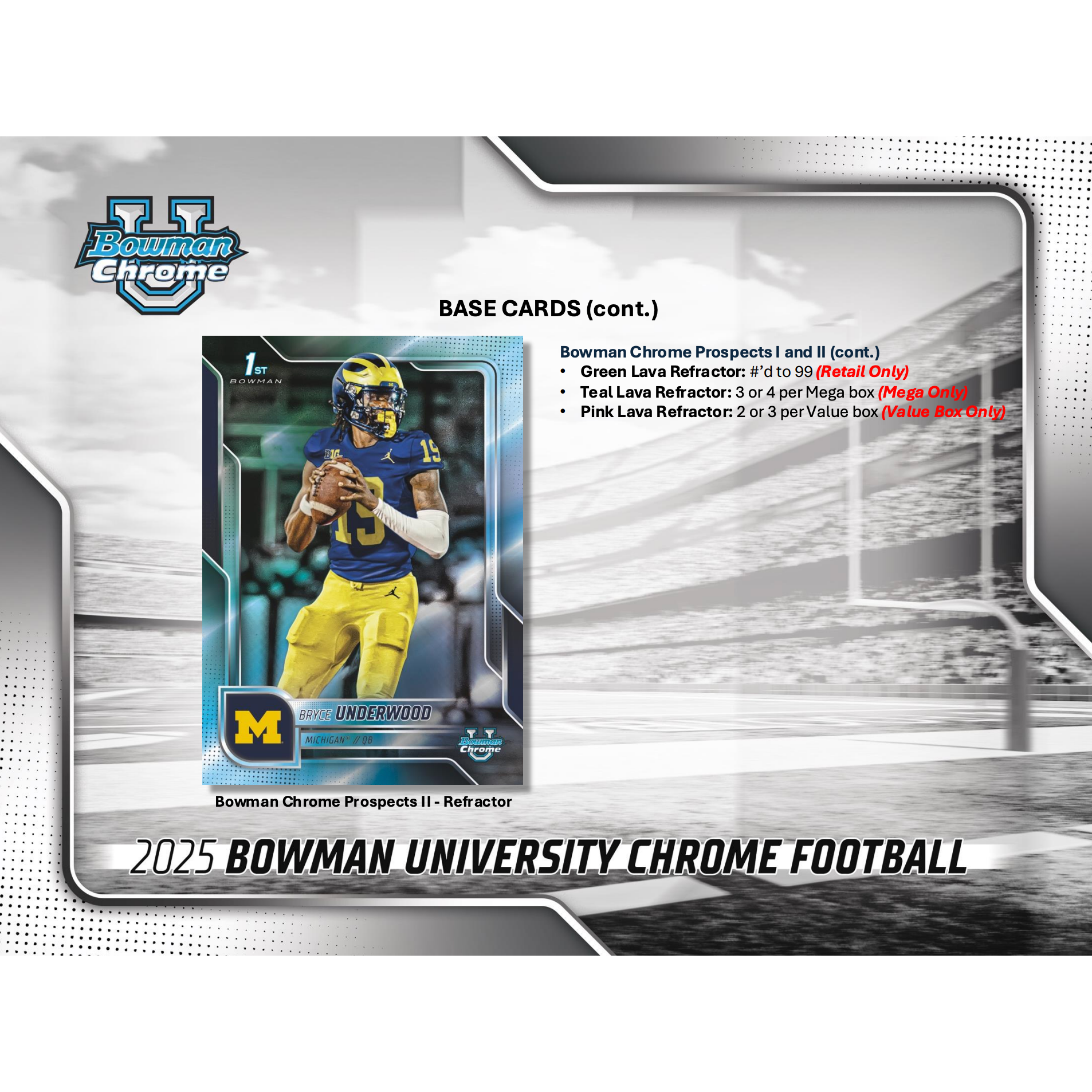 2025 Bowman University Chrome Football Mega Box