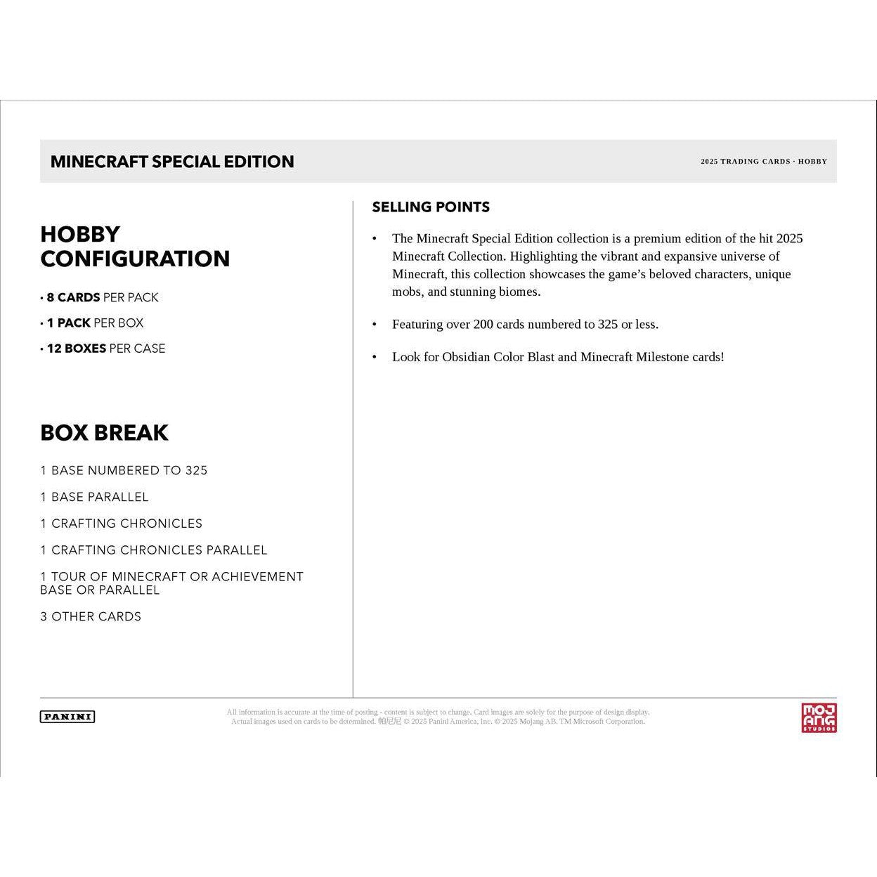 2025 Panini Minecraft Special Edition Hobby Box