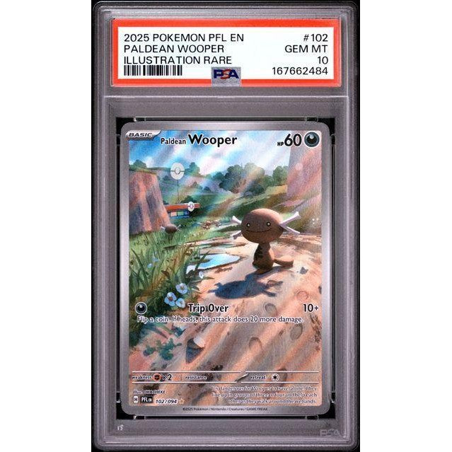 2025 Pokemon PKL EN #102 Paldean Wooper Illustration Rare PSA 10