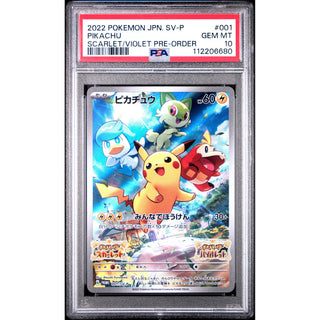Pikachu – 2022 Pokémon JPN SV-P Scarlet & Violet Pre-Order #001 PSA 10