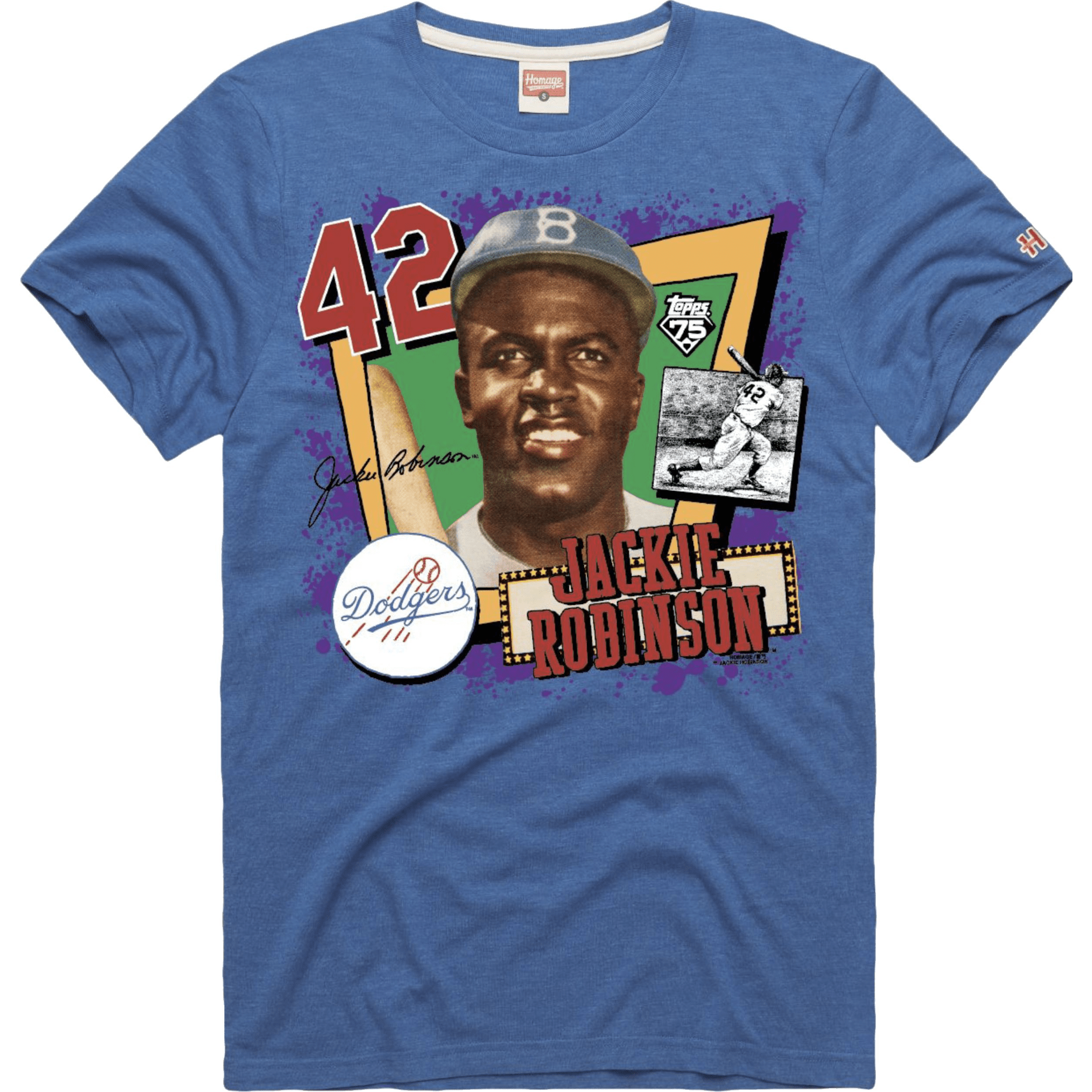 Topps 75th Anniversary Jackie Robinson Icon Card Royal Blue Tee