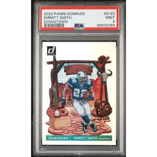 Emmitt Smith 2020 Panini Donruss Downtown #D-ES PSA 9