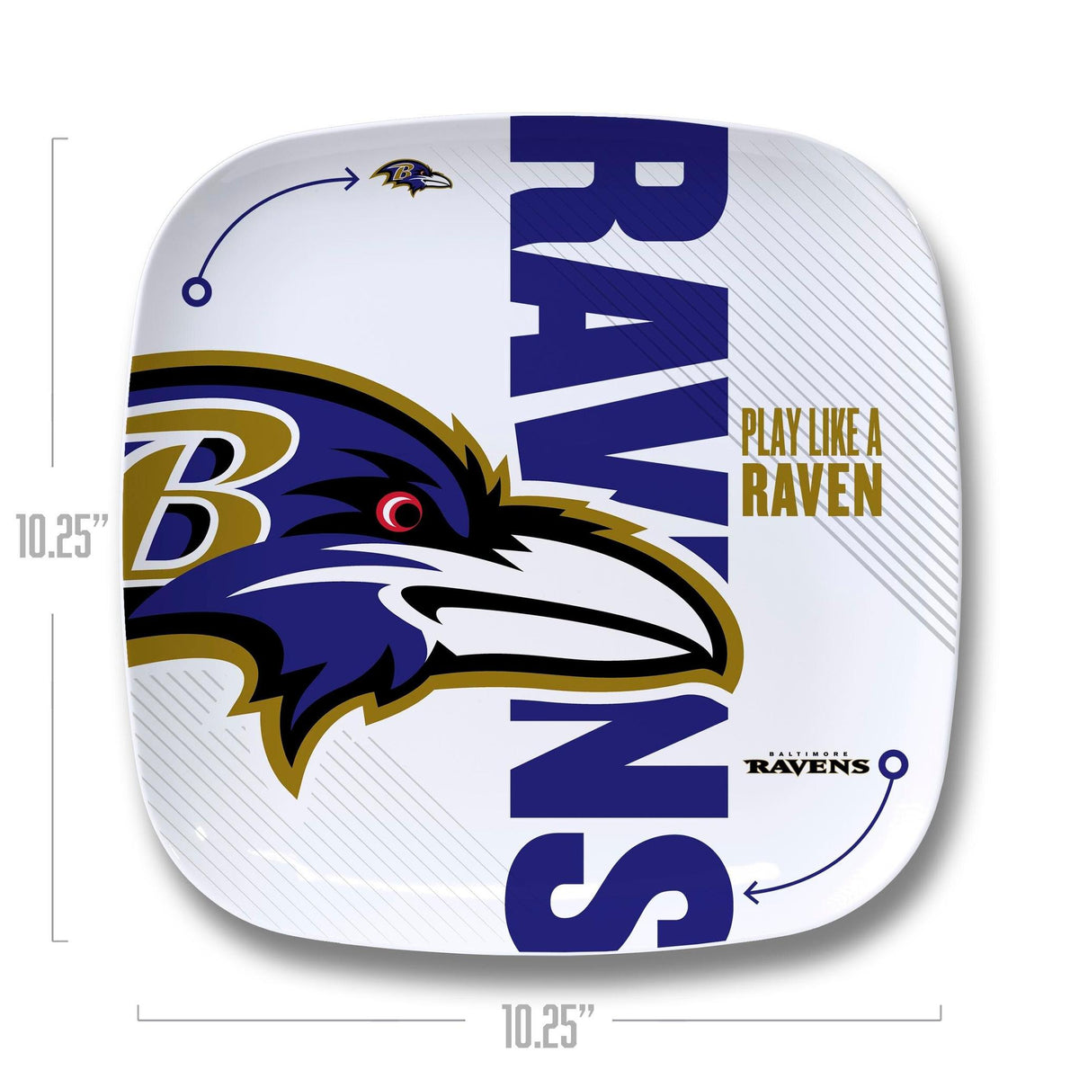 Baltimore Ravens Party Plate 10.25" x 10.25"
