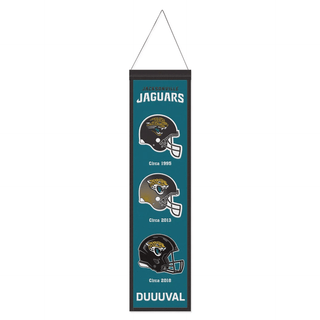 Banner: Jacksonville Jaguars - Wool – Historic 8" x 32" Team Helmet