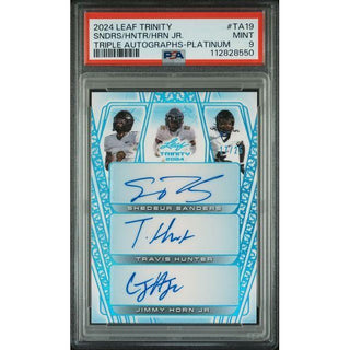 SNDRS/HNTR/HRN JR. 2024 Leaf Trinity Triple Auto.-Platinum #TA19 PSA 9