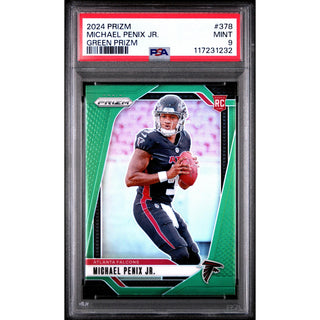 Michael Penix Jr. 2024 Prizm Green Prizm #378 – PSA 9