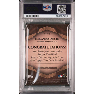 Fernando Tatis Jr. 2019 Topps Tier One Break Out Auto Bronze Ink #15/25