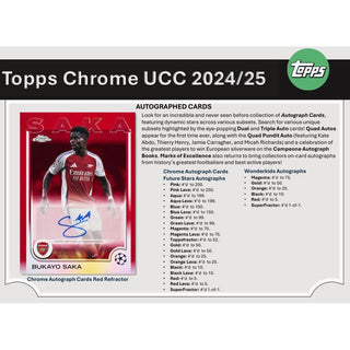 2024-25 Topps Chrome UEFA Club Competitions Soccer Hobby Pack