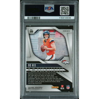Bo Nix 2024 Panini Prizm Red White Blue #309 PSA 9 Rookie Card