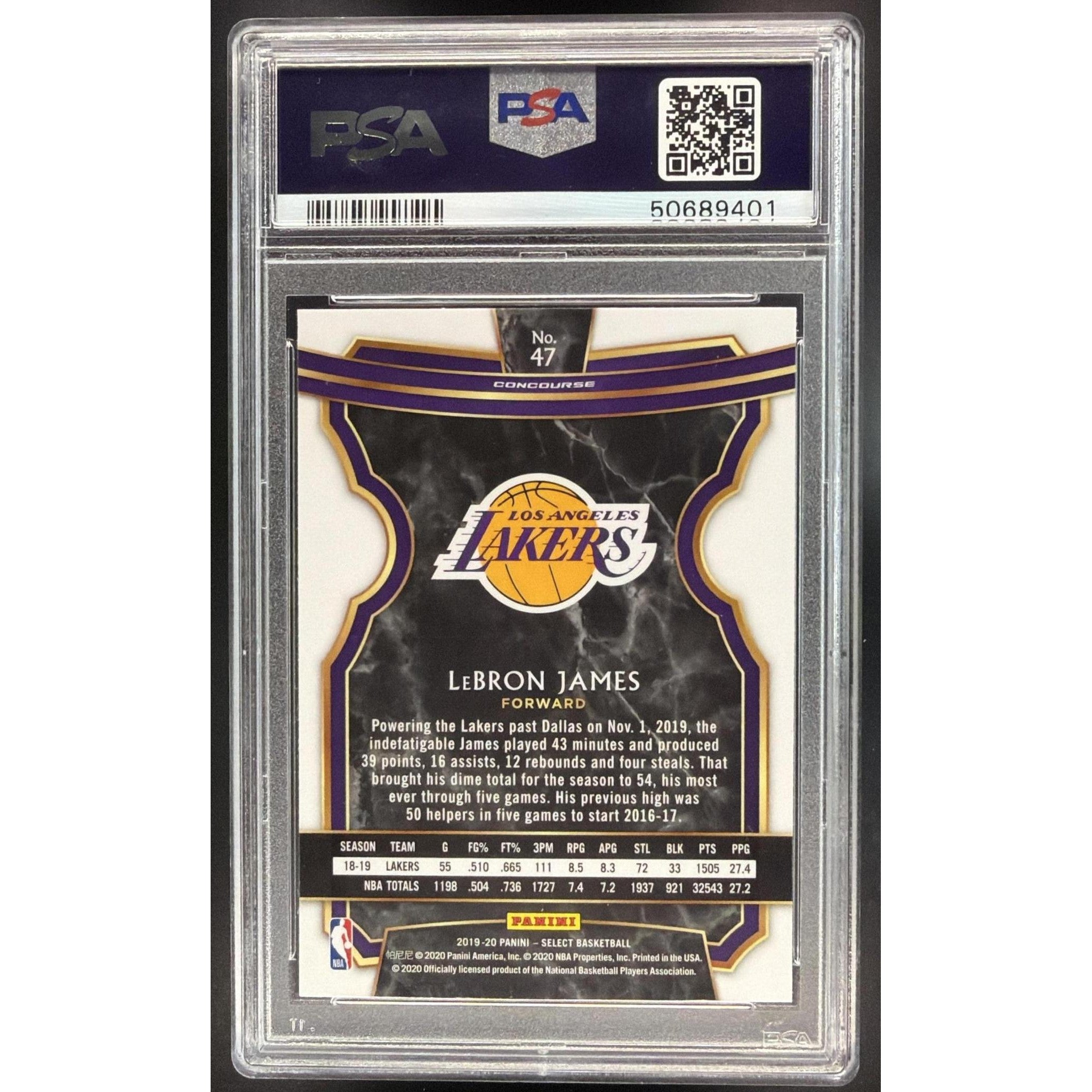 Lebron James 2019 Select #47 PSA 10
