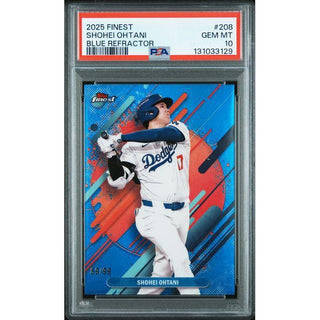 Shohei Ohtani 2025 Finest Blue Refractor #208 – PSA 10
