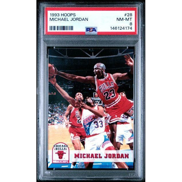 Michael Jordan 1993 Hoops #28 PSA 8
