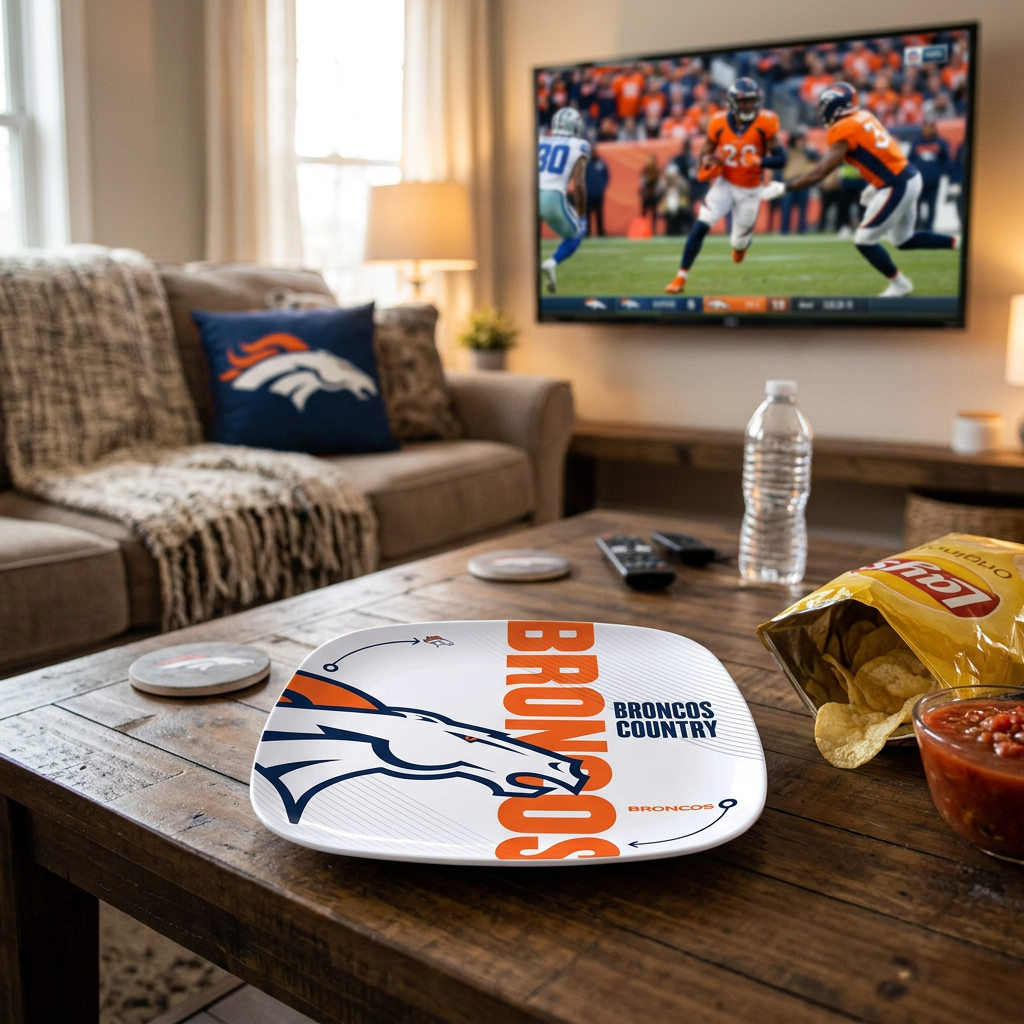 Denver Broncos Party Plate 10.25" x 10.25"