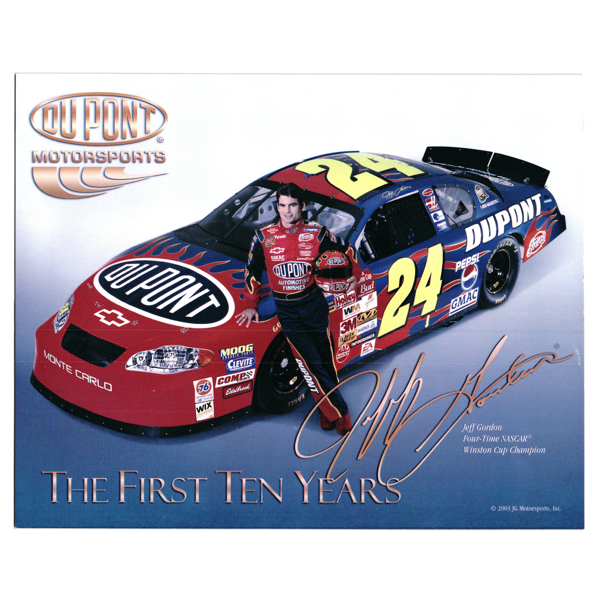 Jeff Gordan #24 The First Ten Years Hero Card