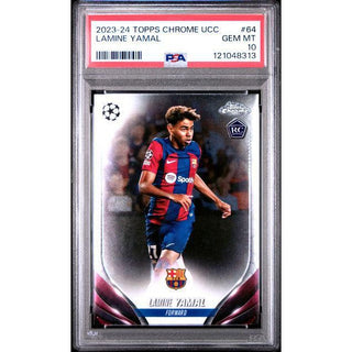 2023-24 Lamine Yamal Topps Chrome UCC #64 PSA 10