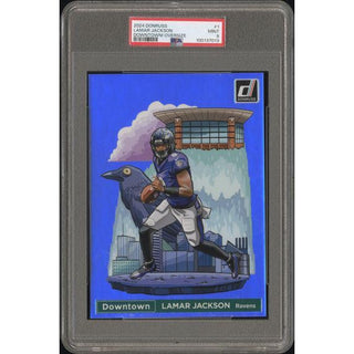Lamar Jackson 2024 Donruss Downtown! Oversize #1 PSA 9