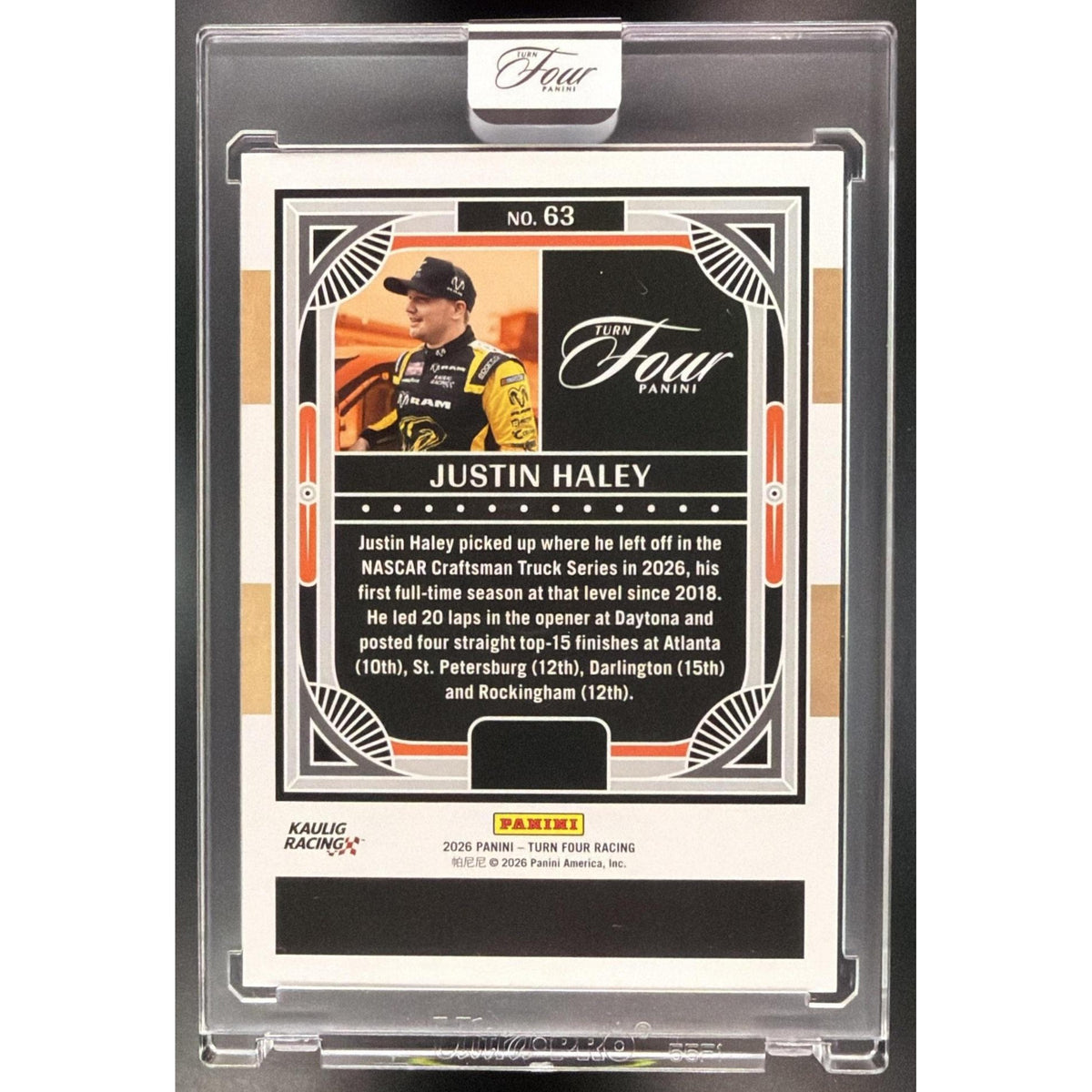 2026 Panini Four Racing Justin Haley #63 25/25 Non-Graded