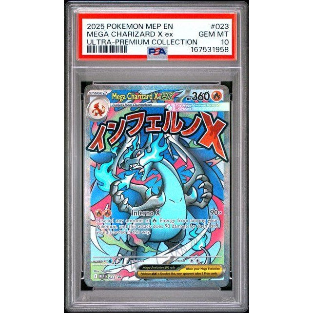 2025 Pokémon Mega Charizard X ex MEP Black Star Promo #023 PSA 10