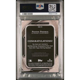 Freddie Freeman 2022 Topps Sterling STRLNG Swings AU RL-Red PSA/DNA Certified #SWARFFR - PSA 10