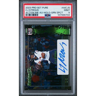 CJ Stroud 2023 Pro Set Pure Action Ink Au-Holo-Green SPCT #AICJS PSA 9