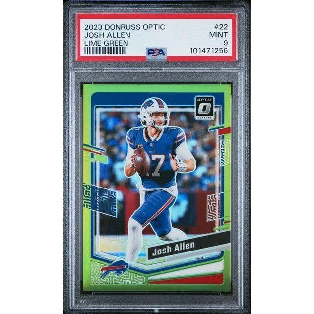 2023 Panini Donruss Optic #22 Josh Allen Lime Green /20 PSA 9
