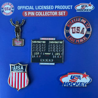 Miracle on Ice 1980 USA Hockey Team Official 5 Collectors Pin Set