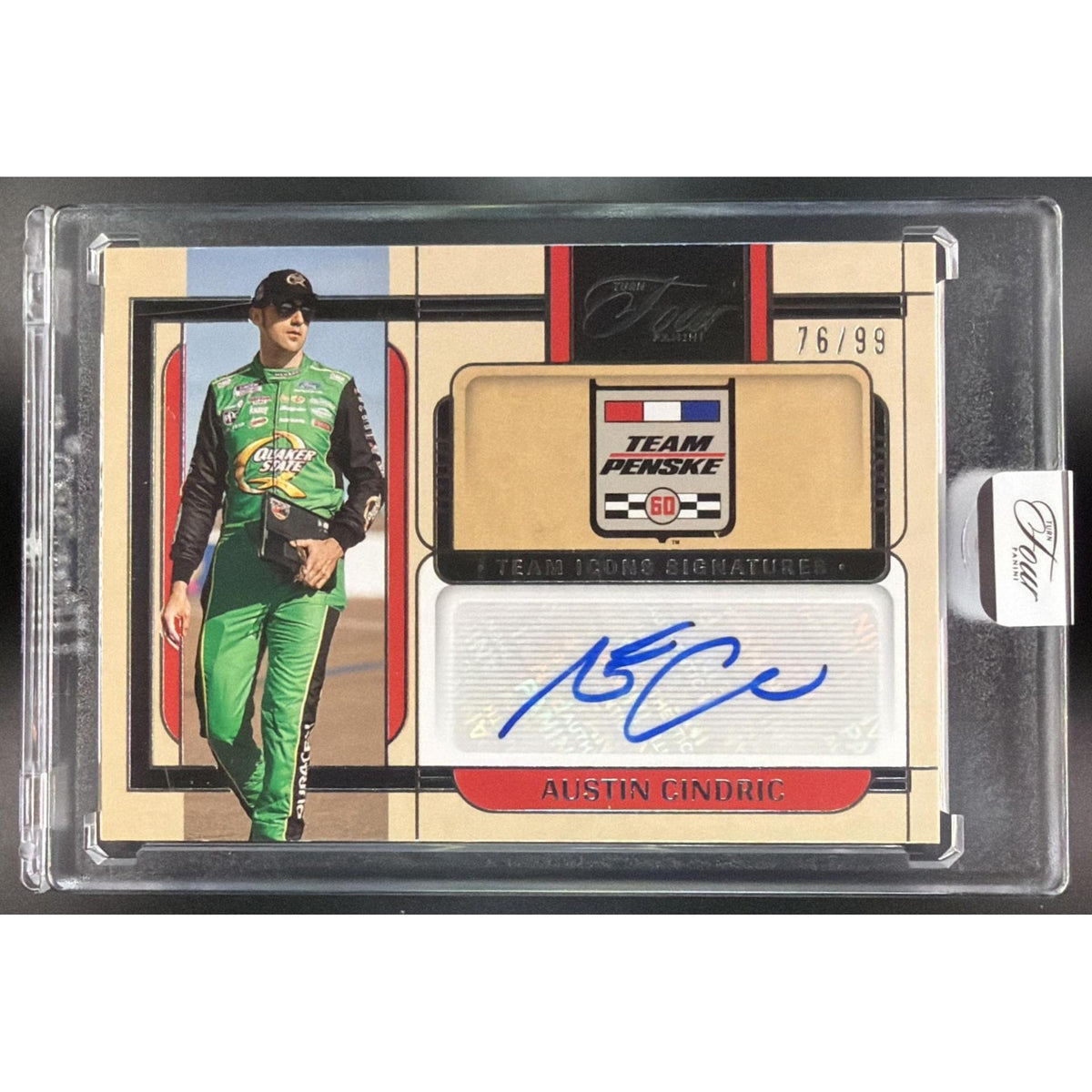 2026 Panini Four Racing Austin Cindric #TM-ACD Team Icons Signatures 76/99 Non-Graded