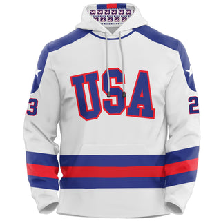 Dave Christian USA Hockey Miracle on Ice 1980 Team Jersey Official White Hoodie