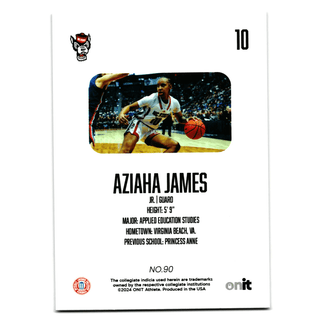 Aziaha James 2024 ONIT NC State Basketball Numbered 18/100