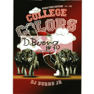 DJ Burns Jr 2024 Onit Signature Series College Colors NC State Numbered 54/100