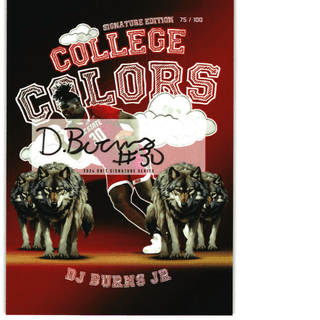 DJ Burns Jr 2024 Onit Signature Series College Colors NC State Numbered 75/100